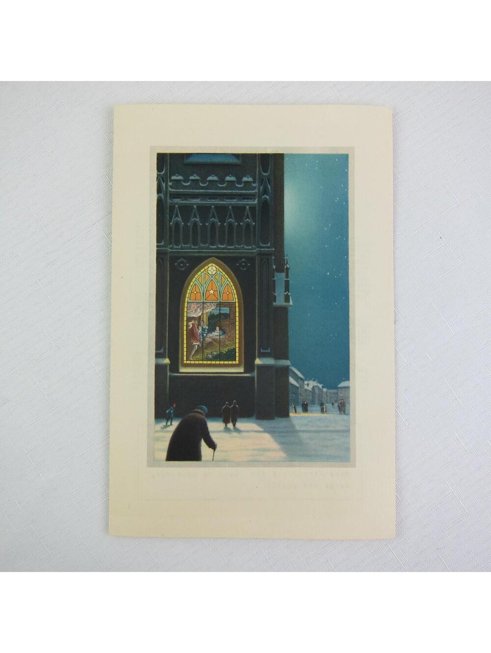Goes Lithography Co. Chicago Holiday Church Stationery Sample Vintage 1930s